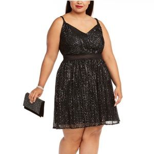 CITY STUDIO Women Black Spaghetti Strap
Empire Waist Party Dress Plus